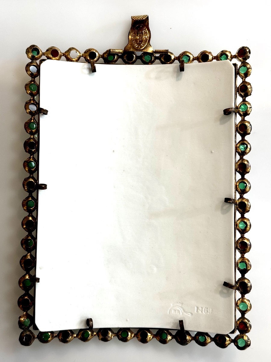 Lithophanie convexe sertie de strass "L'Ange" circa 1850-photo-7