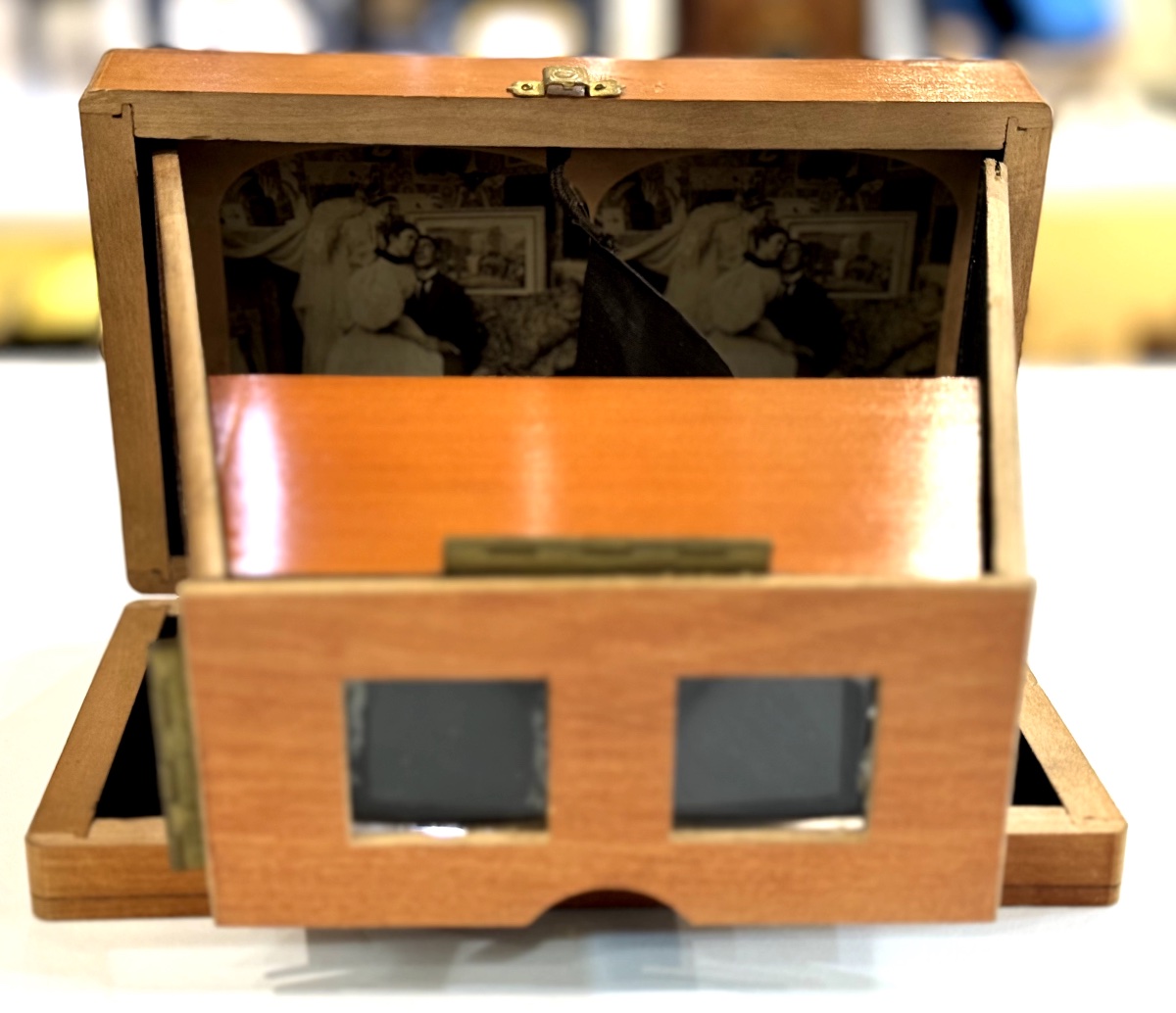Stereoscopic Viewer Box With Vintage Spirite Stereo Photography-photo-2