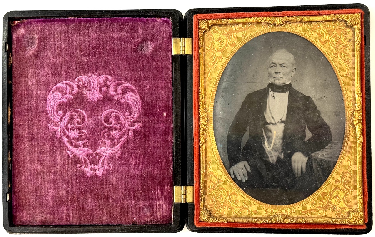 Grand Union Case In Relief, S. Peck & Co., Ambrotype 1/2 Plate, C. 1860, Vintage Photograph-photo-2