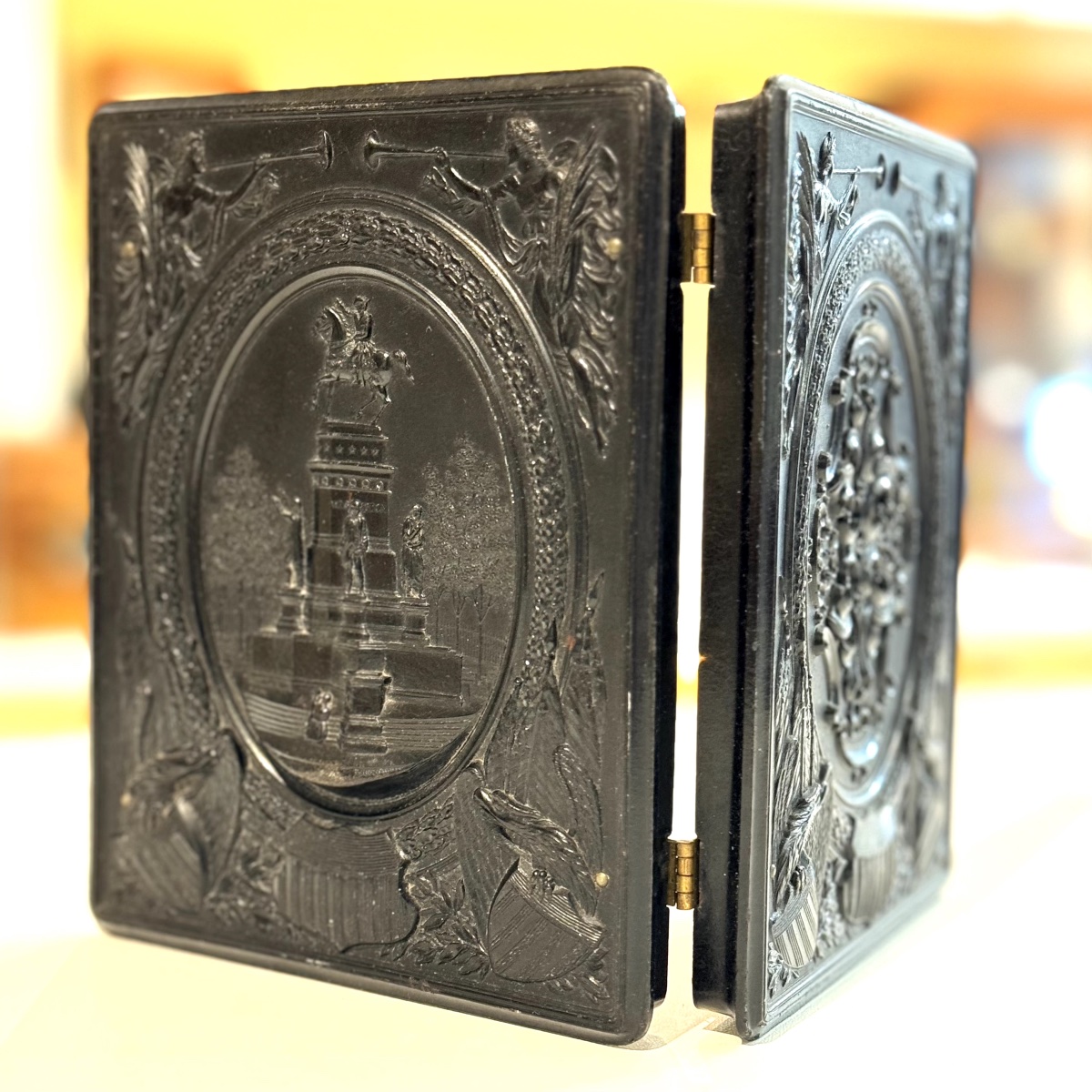 Grand Union Case In Relief, S. Peck & Co., Ambrotype 1/2 Plate, C. 1860, Vintage Photograph-photo-1