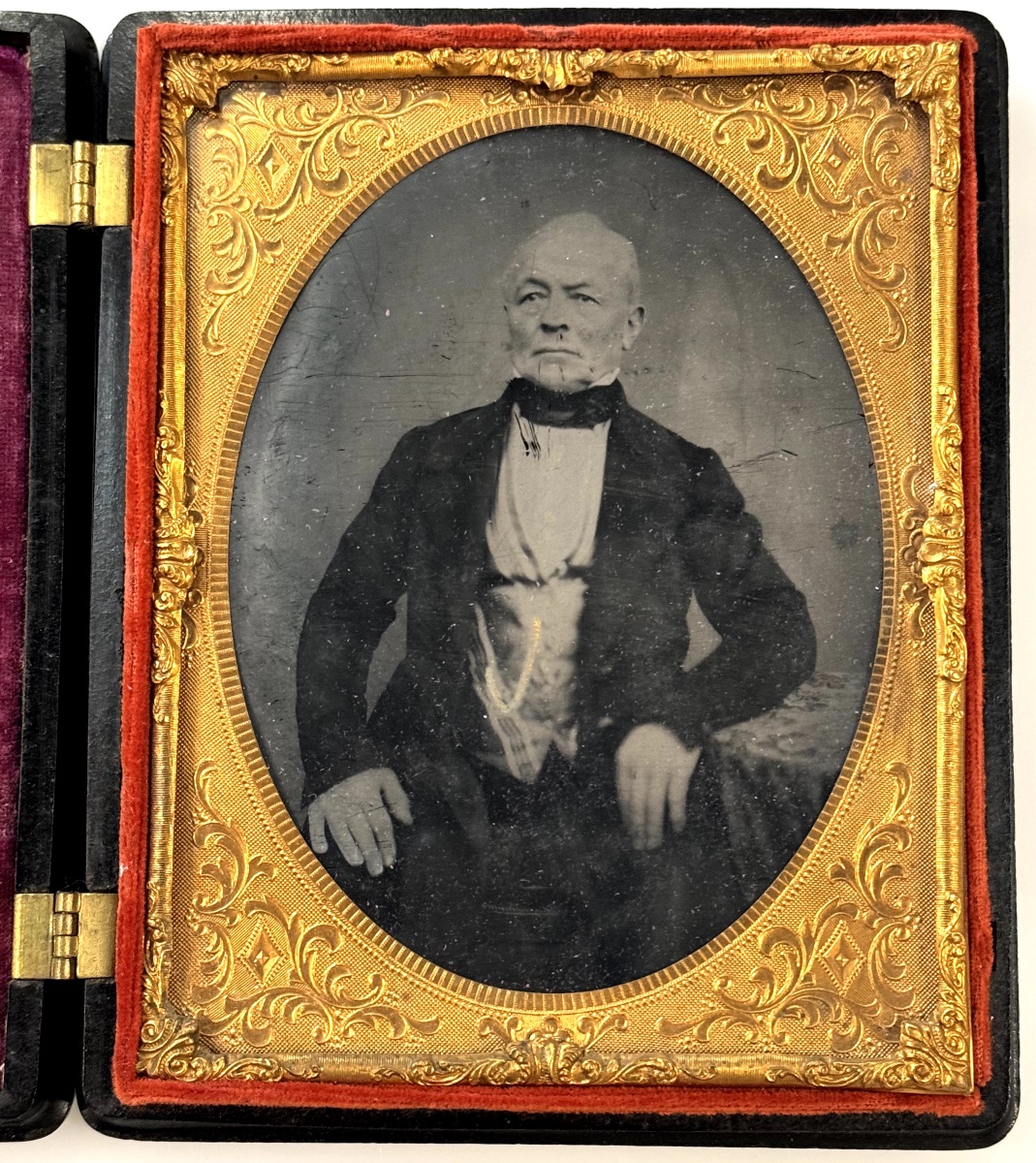Grand Union Case In Relief, S. Peck & Co., Ambrotype 1/2 Plate, C. 1860, Vintage Photograph-photo-2