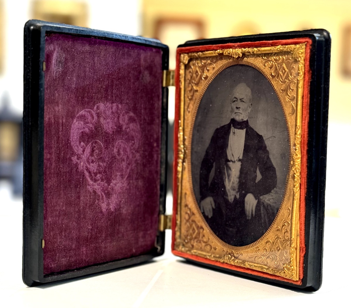 Grand Union Case In Relief, S. Peck & Co., Ambrotype 1/2 Plate, C. 1860, Vintage Photograph-photo-3