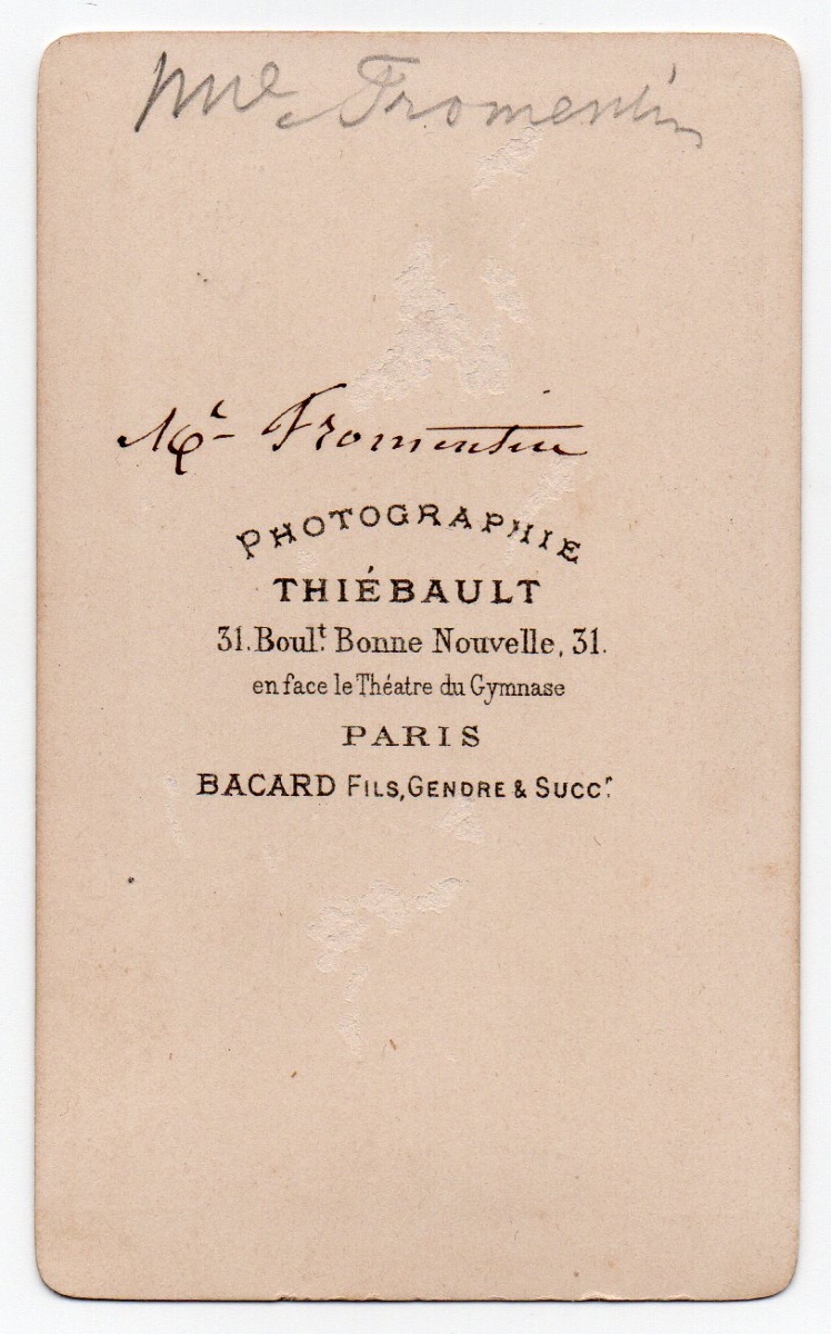 Léontine Fromentin (1840-1887) Cdv By Thiebault, Vintage Albumen Photograph C.1870-photo-2