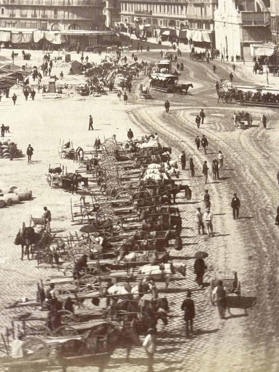 Marseille, Vue du Vieux Port circa 1880 Tirage albuminé d'époque photographie Vintage-photo-3