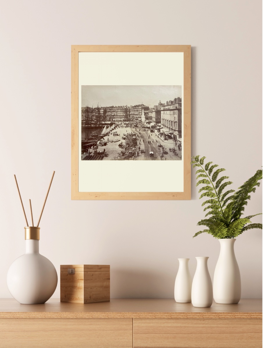 Marseille, Vue du Vieux Port circa 1880 Tirage albuminé d'époque photographie Vintage-photo-4