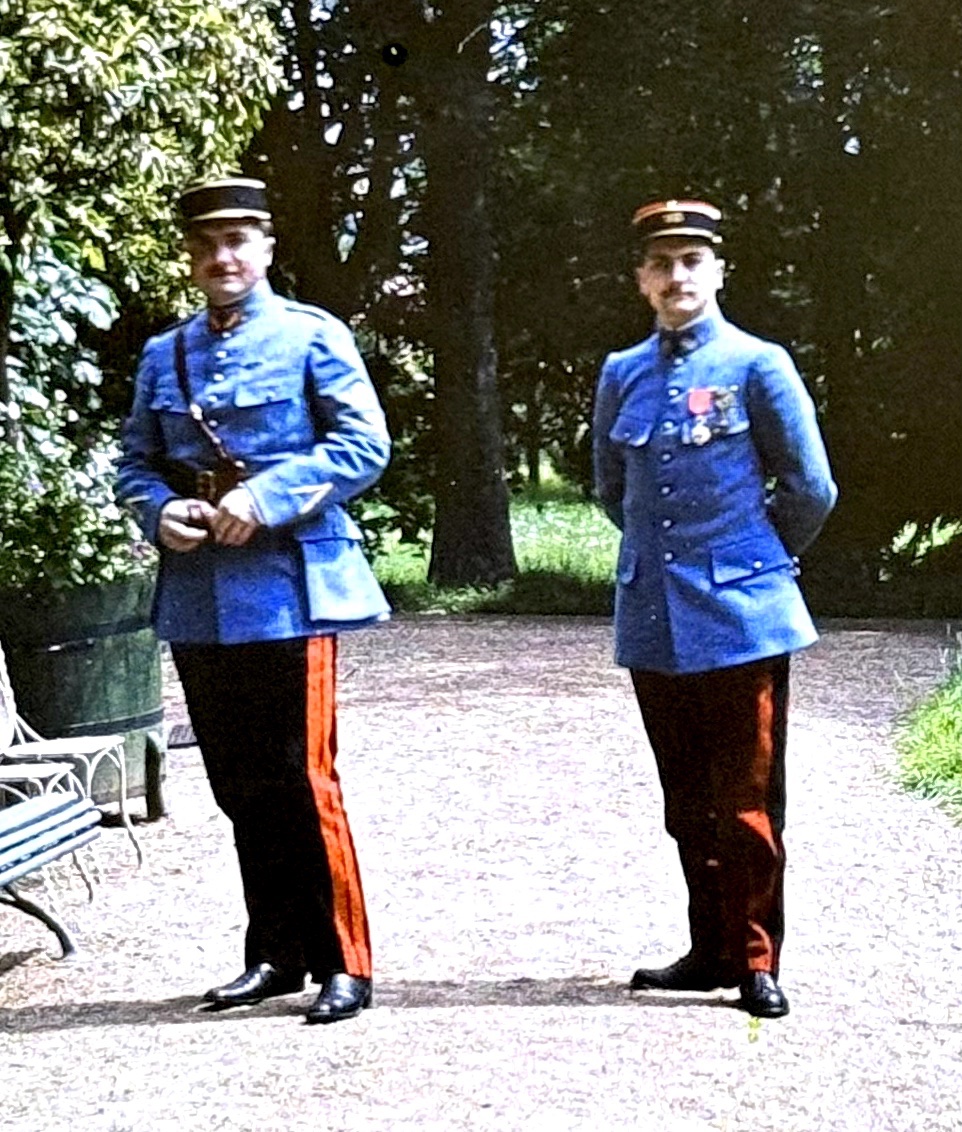 Autochrome LUMIERE & FILS, "Militaires au jardin" circa 1915 photographie sur verre Vintage-photo-2
