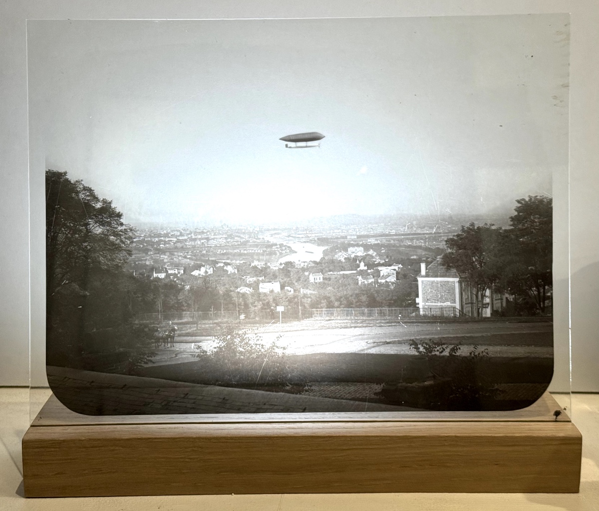 Large Glass Plate Of A Zeppelin C.1910 Vintage Photograph-photo-2