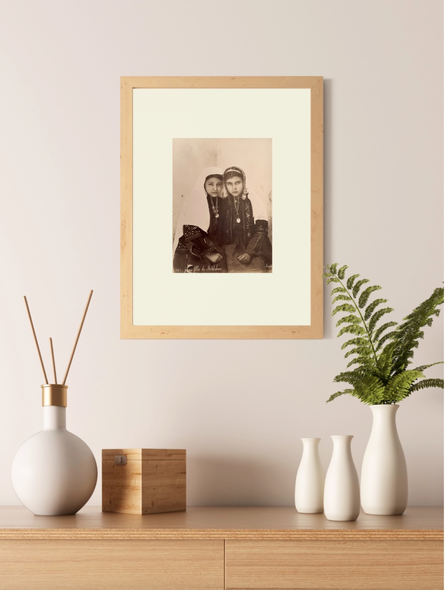 Felix Bonfils (1831-1885) "young Girls Of Bethlehem" C. 1870 Photograph, Abuminized Print-photo-2