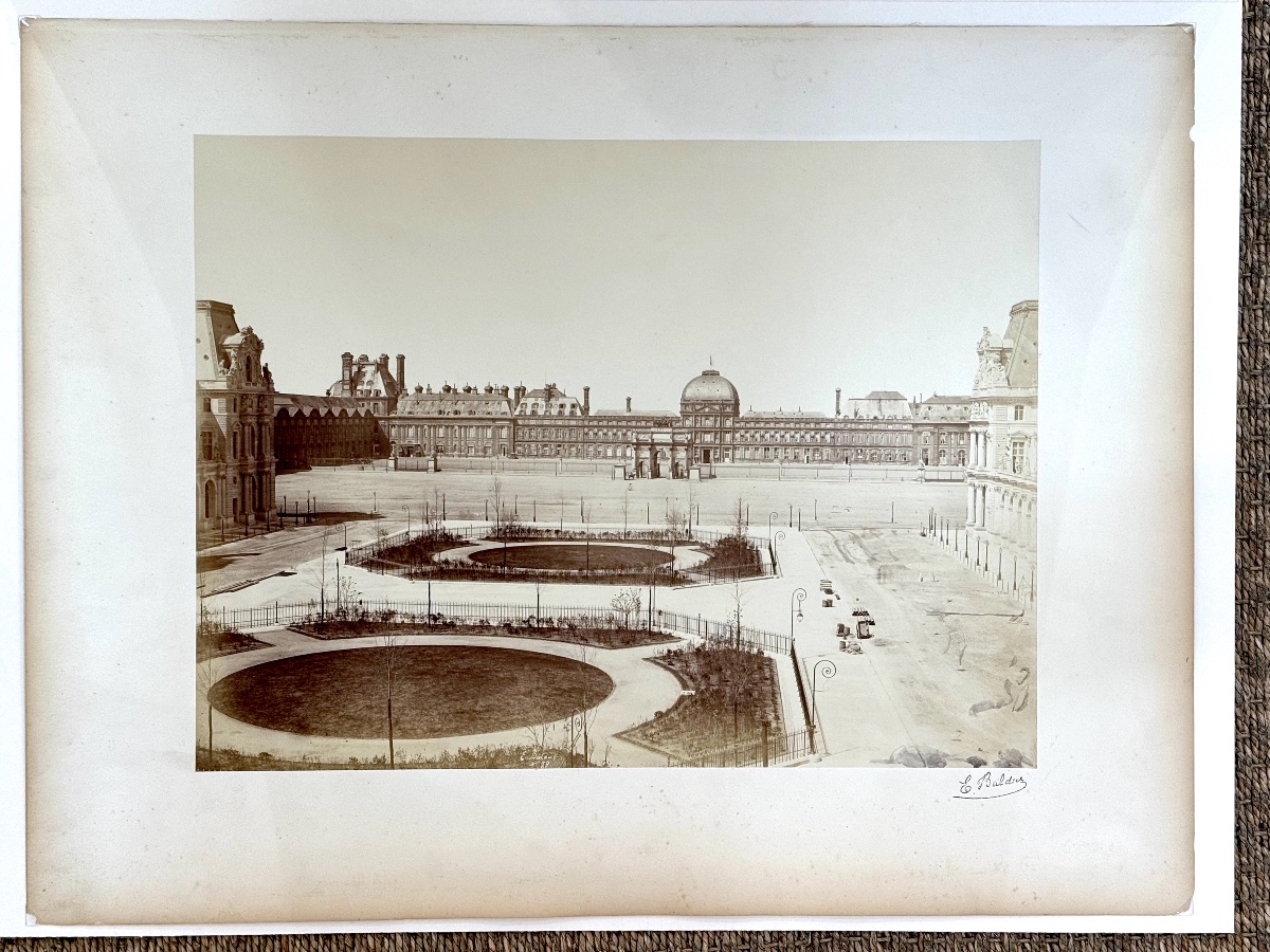 Edouard Baldus (1813-1889), Tuileries Palace, Signed, Circa 1860, Vintage Albumen Print-photo-2