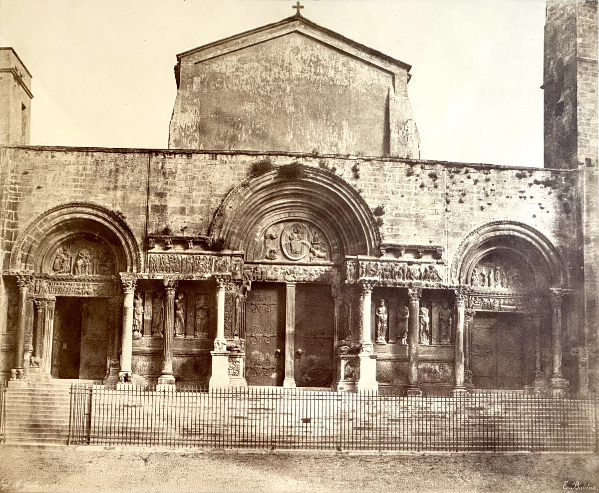 Edouard BALDUS (1813-1889), Eglise Saint-Gilles , signé, c. 1856 tirage albuminé photographie