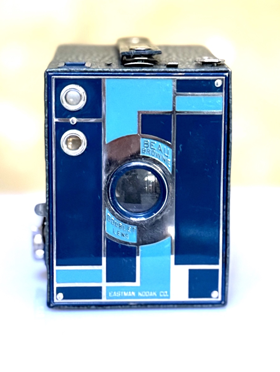 Beau Brownie Bleu Art Déco Eastman Kodak appareil photographique Vintage circa 1930-photo-4