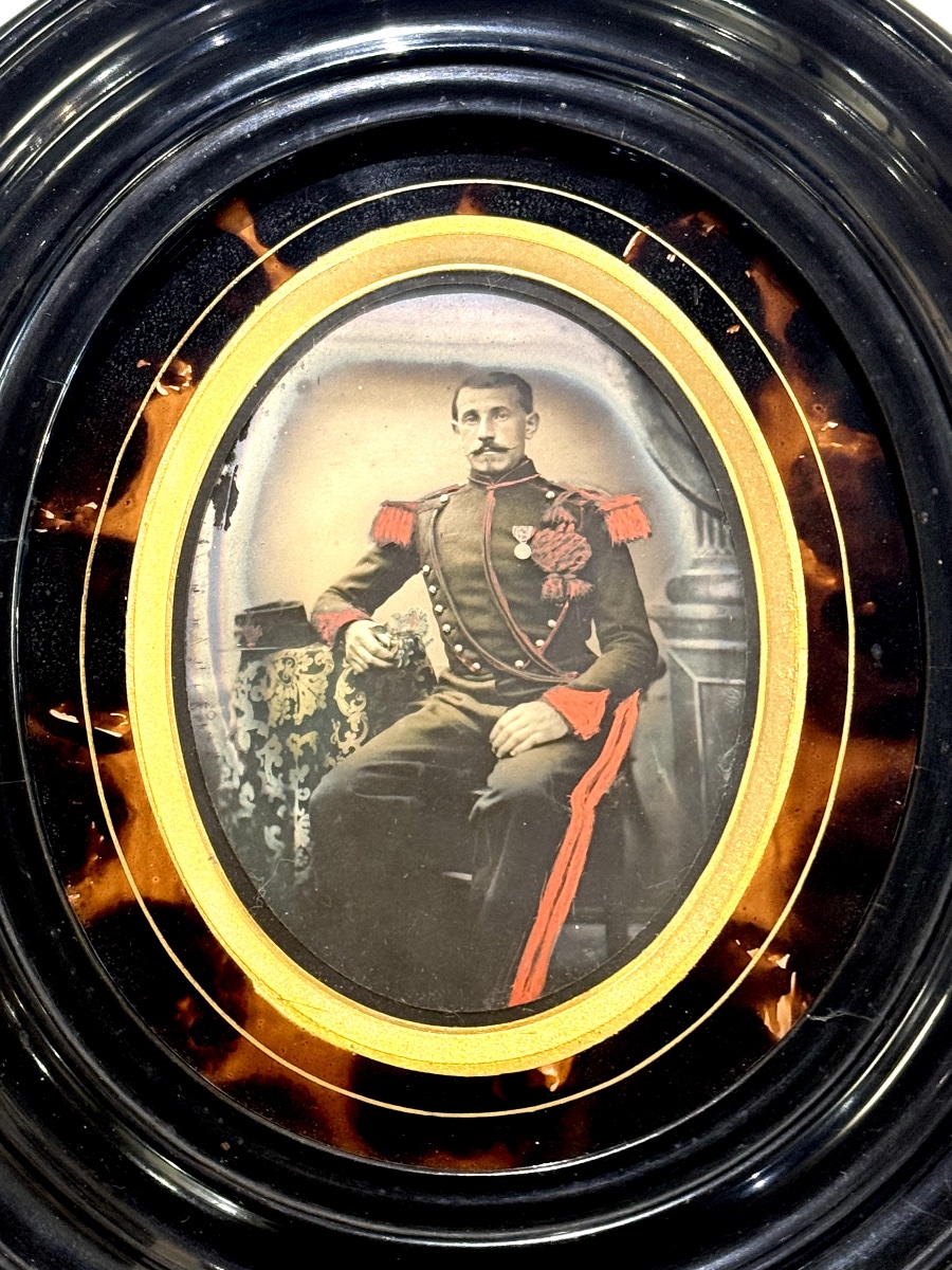 Ambrotype Enhanced With A Military Officer Circa 1860, Vintage Photograph-photo-4