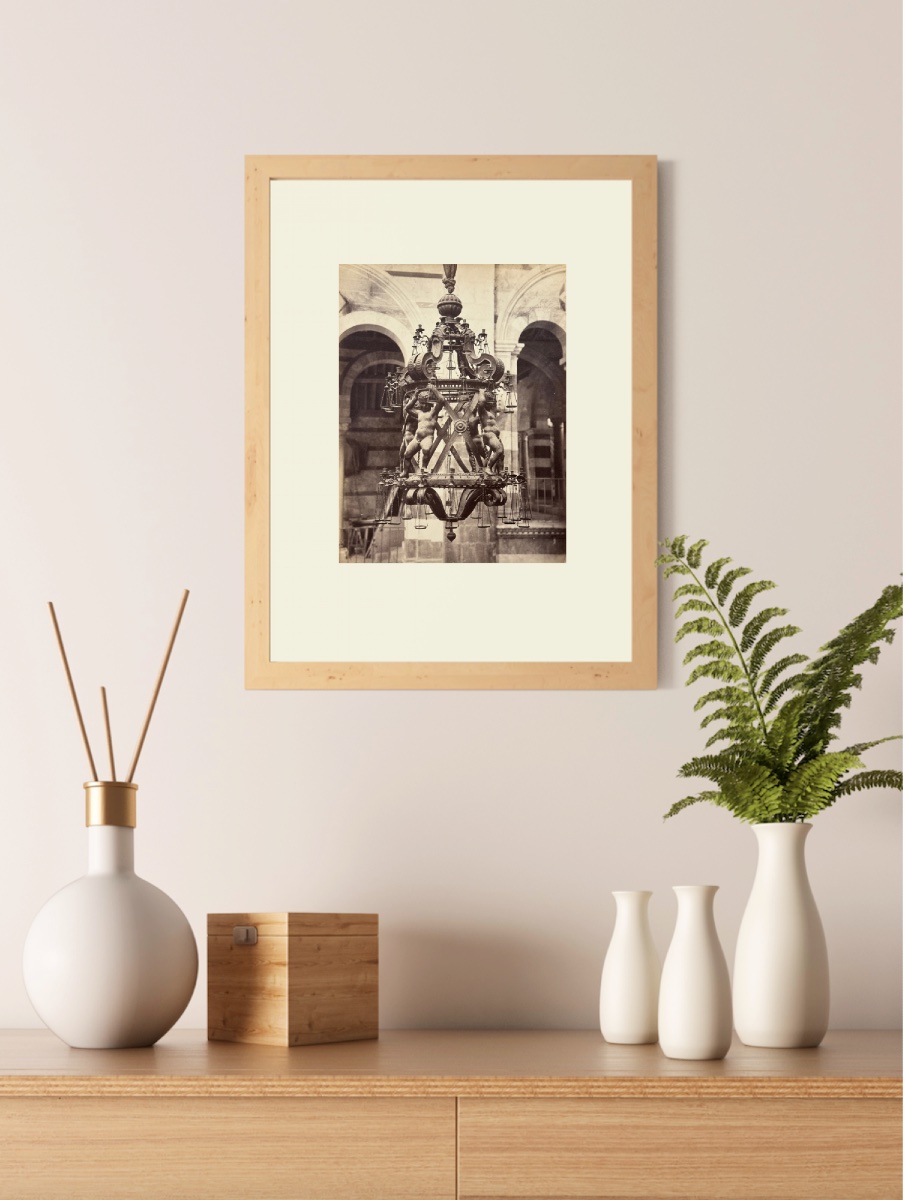 Carlo Ponti (1823-1893) The Lamp Of Galileo, Pisa C.1865 Albumen Print Vintage Photograph-photo-3