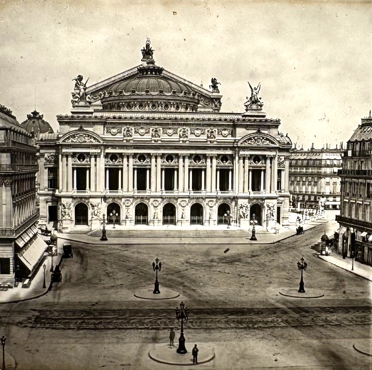 Ferrier et Soulier Plaque de verre vue stéréo "L'Opéra de Paris" c. 1875 Photographie d'époque