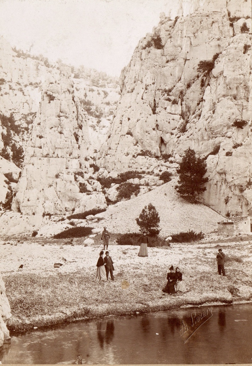 The Calanques By Adolphe Lezer. Signed Albumen Print, Vintage Photograph Circa 1897-photo-2