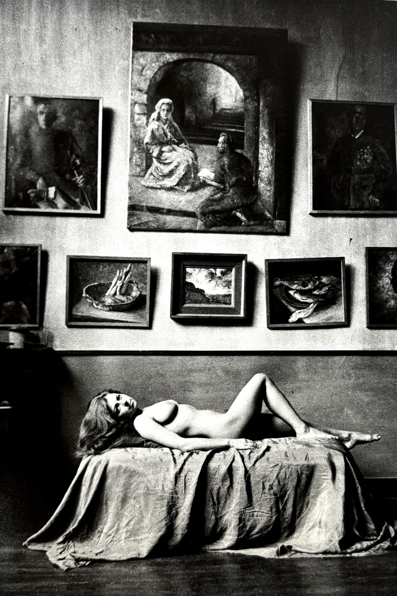 Léon Herschtritt, "nude In The Painter's Studio," Silver Gelatin Print, Circa 1960, Photograph 