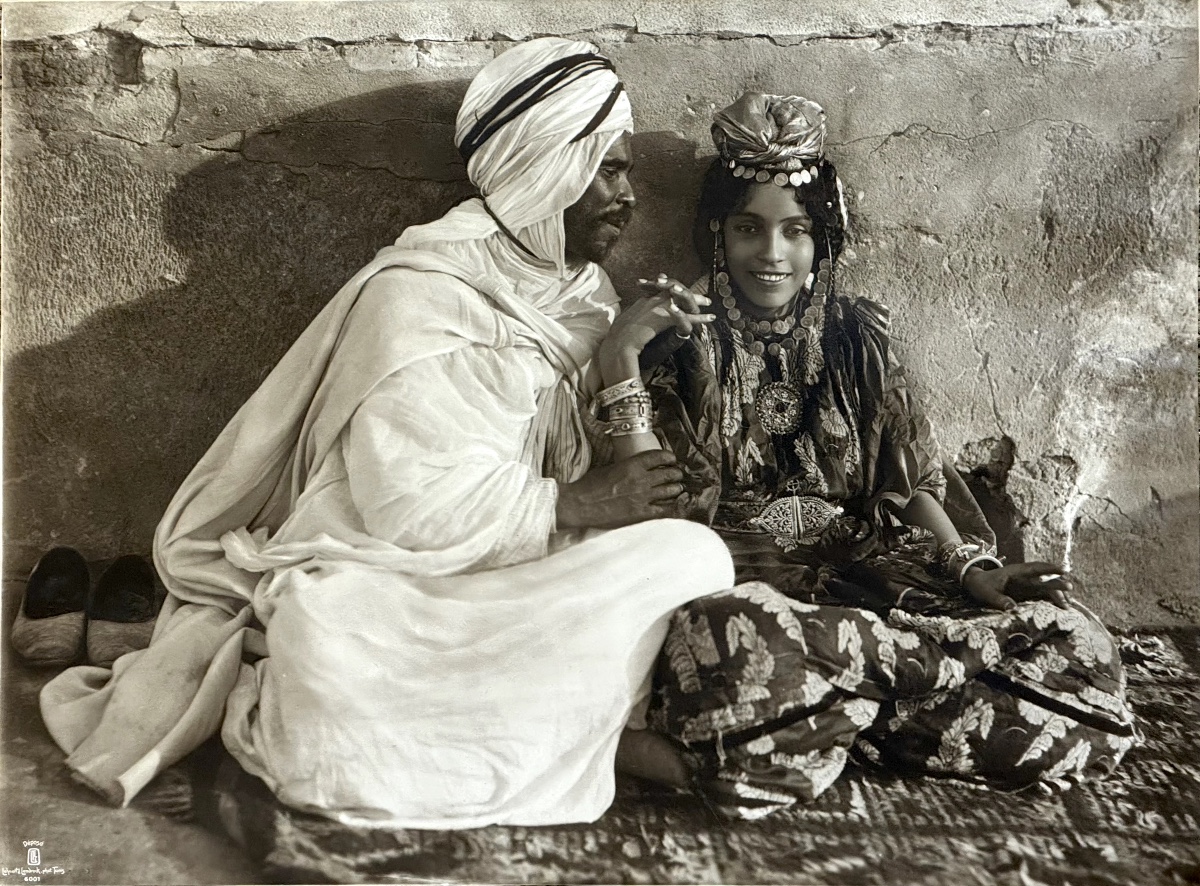 LENHERT & LANDROCK "Les Amoureux"Tirage argentique c.1905 photographie Vintage