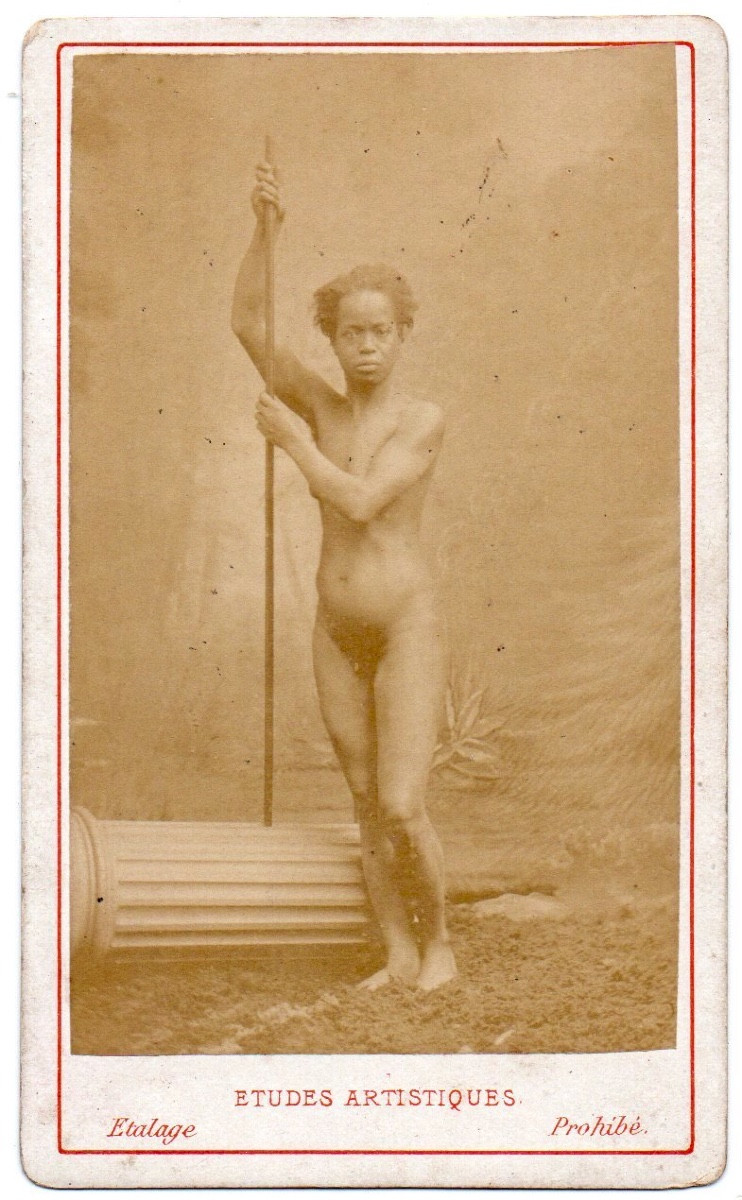 Native Nude, Circa 1860. Vintage Albumen Print. Cdv Photograph.-photo-2