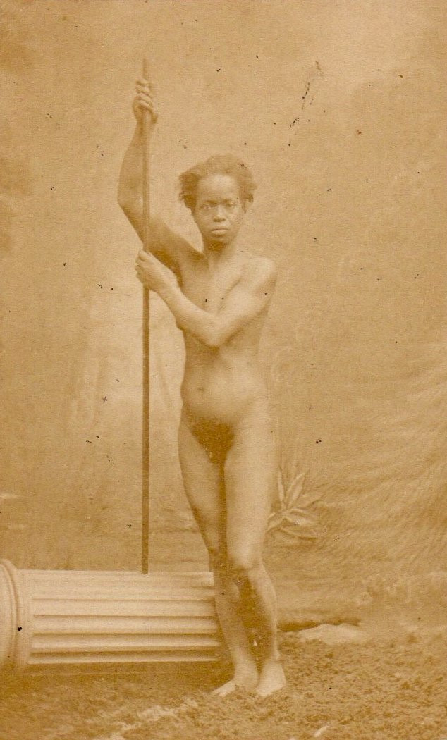 Native Nude, Circa 1860. Vintage Albumen Print. Cdv Photograph.