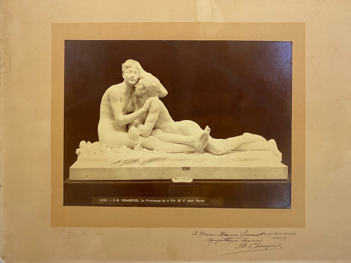 Eugène FIORILLO, "Le Printemps de la Vie" de Champeil dédicacé tirage albuminé, photographie-photo-2
