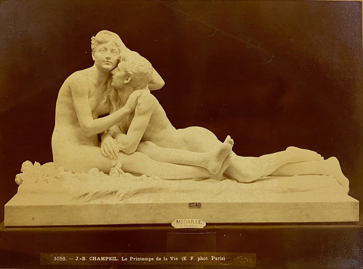 Eugène FIORILLO, "Le Printemps de la Vie" de Champeil dédicacé tirage albuminé, photographie
