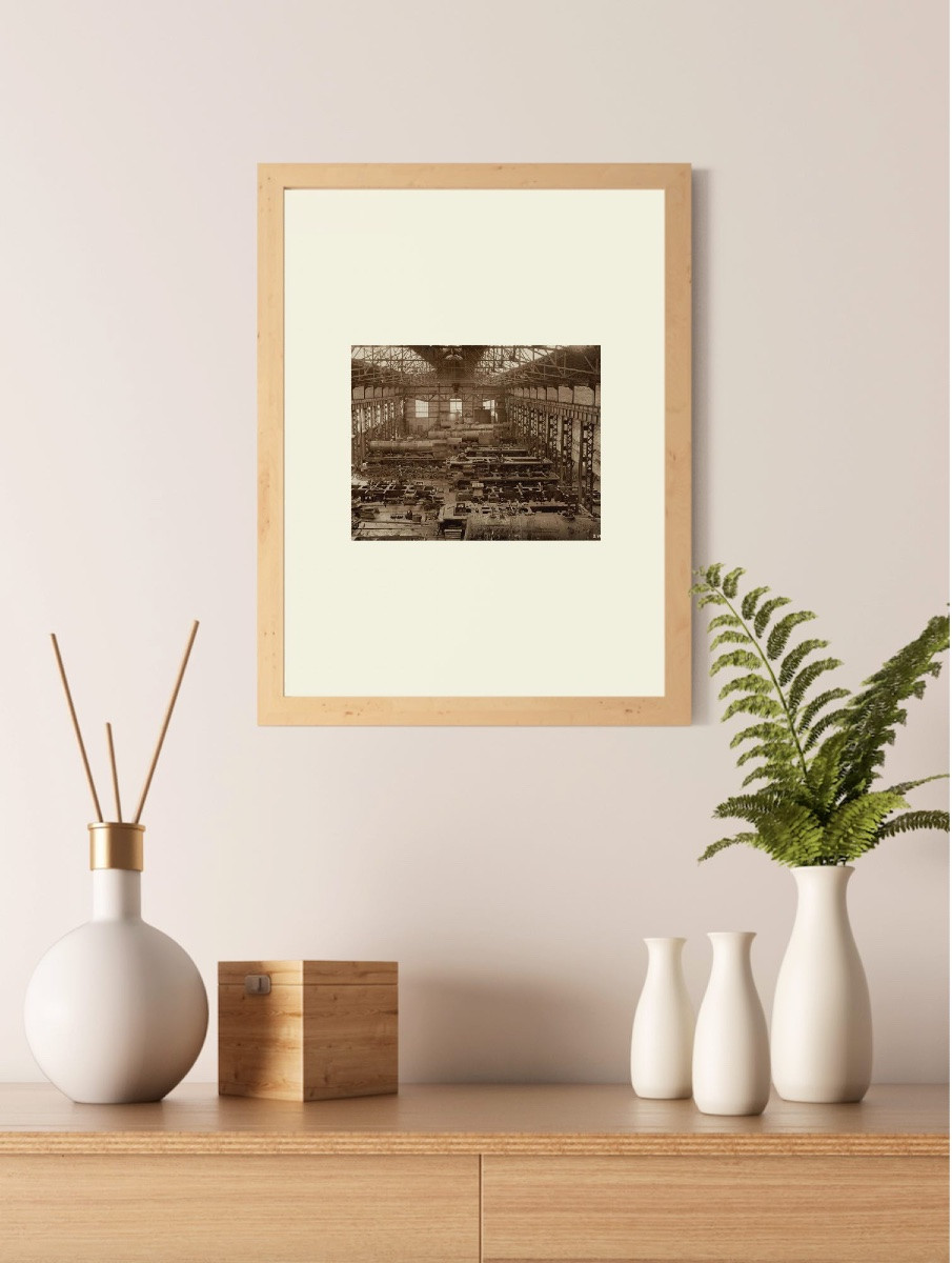 Locomotive Workshop Circa 1923 Vintage Silver Gelatin Print Photograph-photo-2