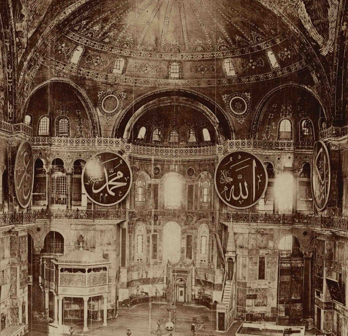 Felix Bonfils "hagia Sophia, Constantinople" Circa 1875 Vintage Albumen Print Photograph-photo-3