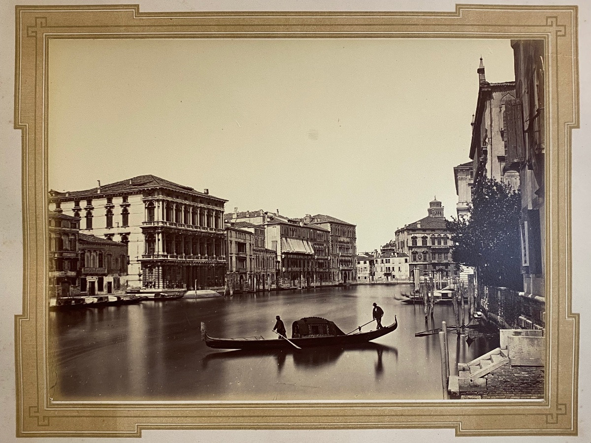 Carlo Naya, Grand Canal, Venice, Italy C. 1880 Vintage Albumen Print Photograph-photo-2