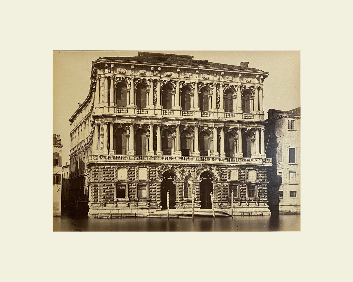 Carlo Naya, Casa Pesaro, Venice, Italy C. 1880 Vintage Albumen Print Photograph-photo-3