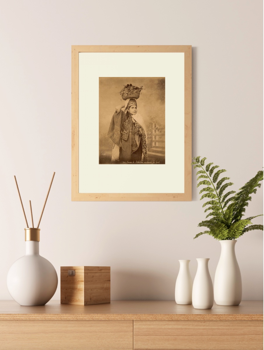 Felix Bonfils "woman Of Bethlehem Fruit Seller" Circa 1870 Albumen Print Photograph-photo-3