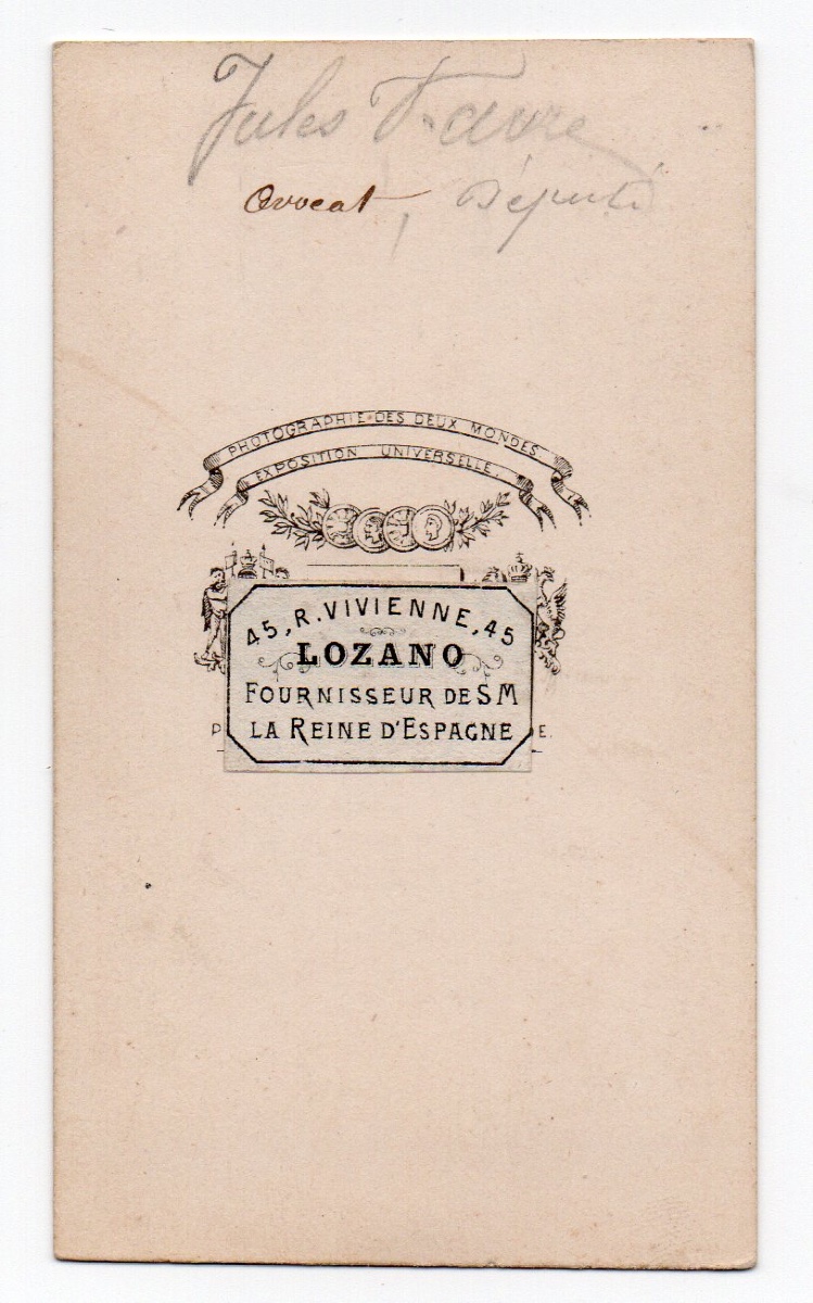 Lawyer Jules Favre Cdv By Pierre Petit, Vintage Albumen Print-photo-2