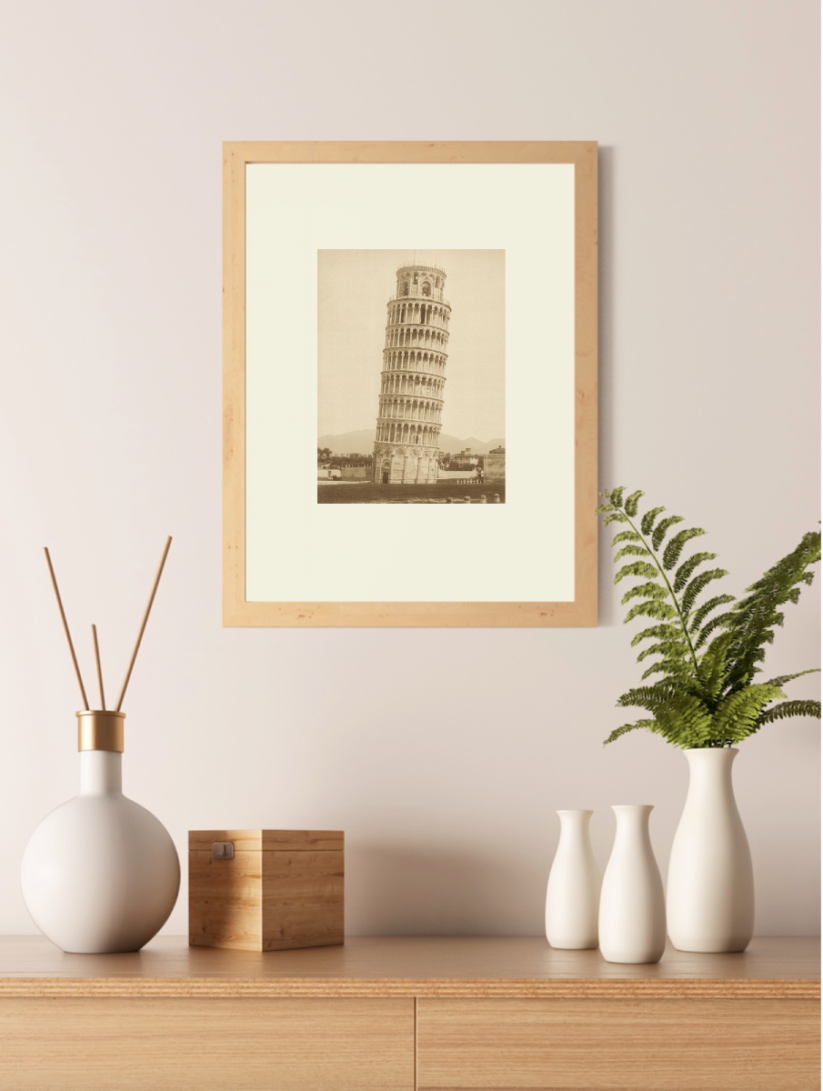 Fratelli Alinari, Pisa Bell Tower, Italy C. 1870 Vintage Albumen Print Photograph-photo-4