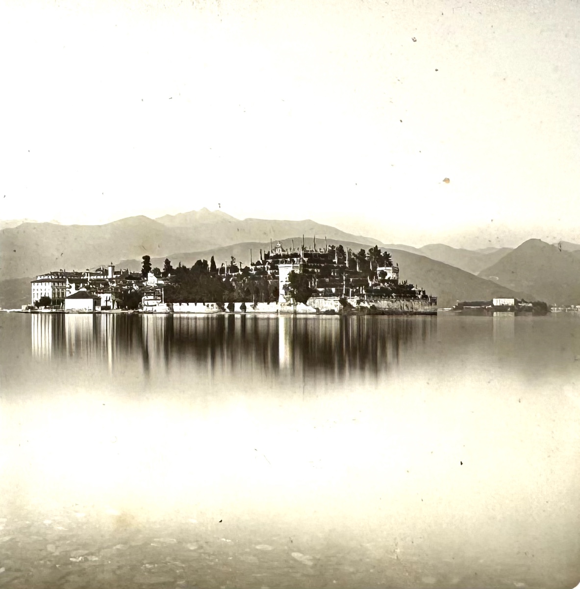Ferrier And Soulier Glass Plate Stereo View "isola Bella Lake Maggiore" C. 1875