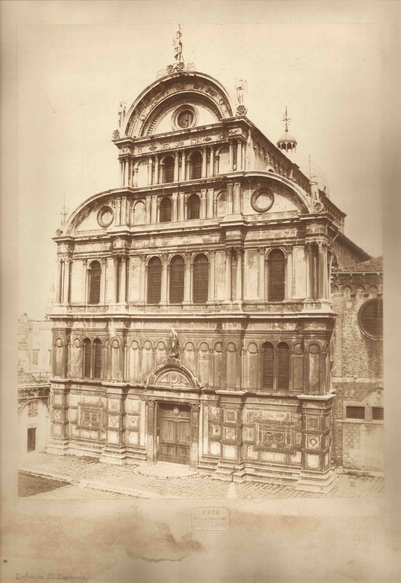 Carlo Naya, Church Of San Zaccaria, Venice, Italy, Signed C. 1870 Albumen Print, Photograph-photo-2