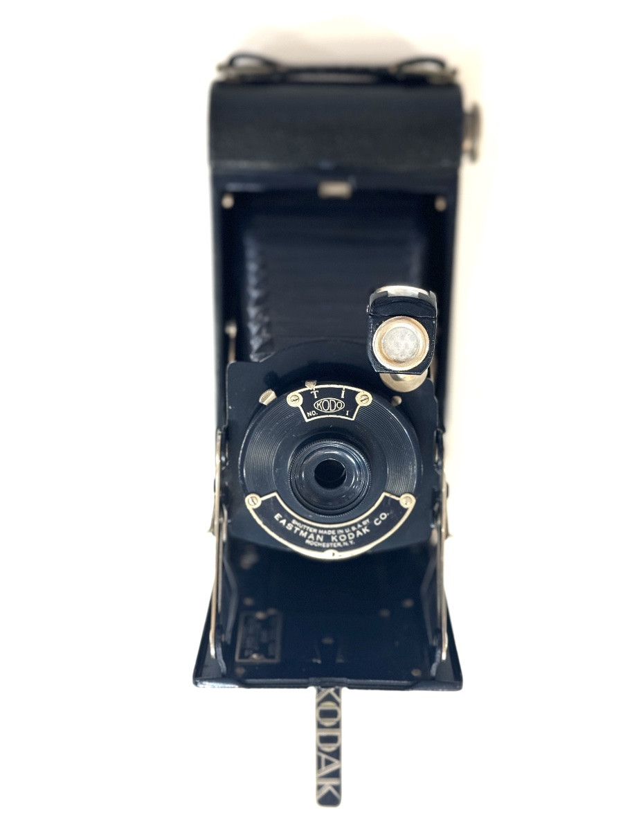 Pocket Kodak No.1 Junior Bleu Modèle B Folding appareil photographique vintage circa 1930-photo-3