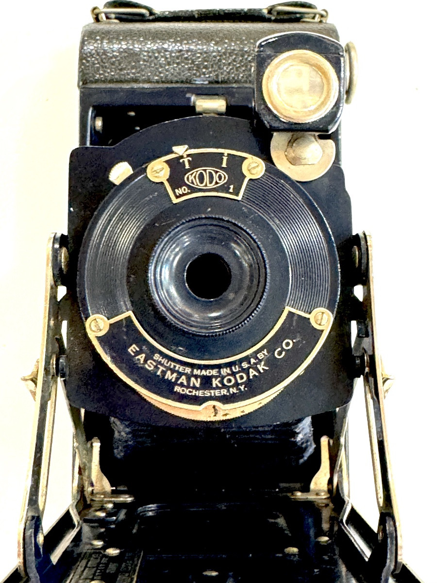 Pocket Kodak No.1 Junior Bleu Modèle B Folding appareil photographique vintage circa 1930-photo-6