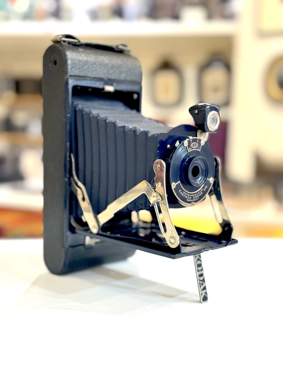 Pocket Kodak No.1 Junior Bleu Modèle B Folding appareil photographique vintage circa 1930