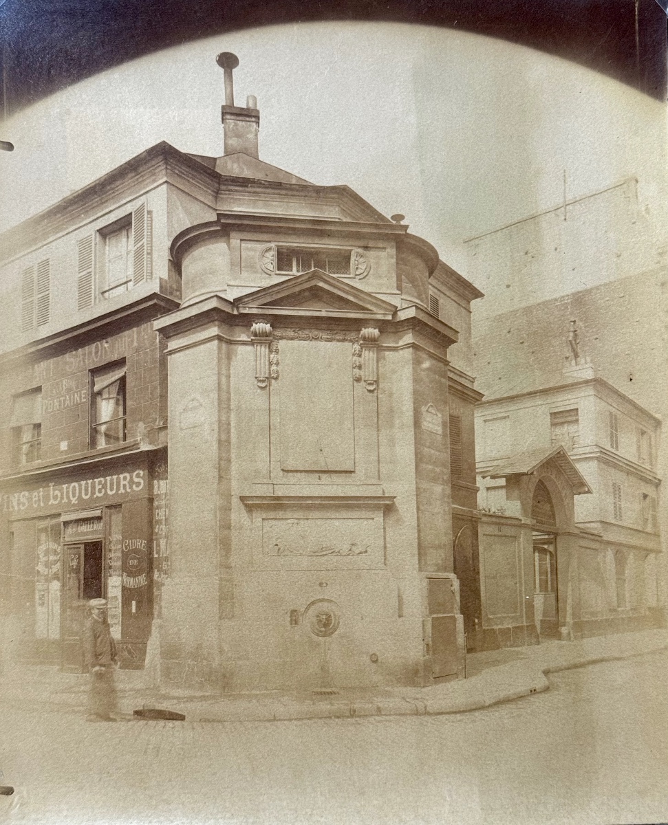 Eugène ATGET (1857-1927) Fontaine des Haudriettes, Paris c.1898 photographie Vintage