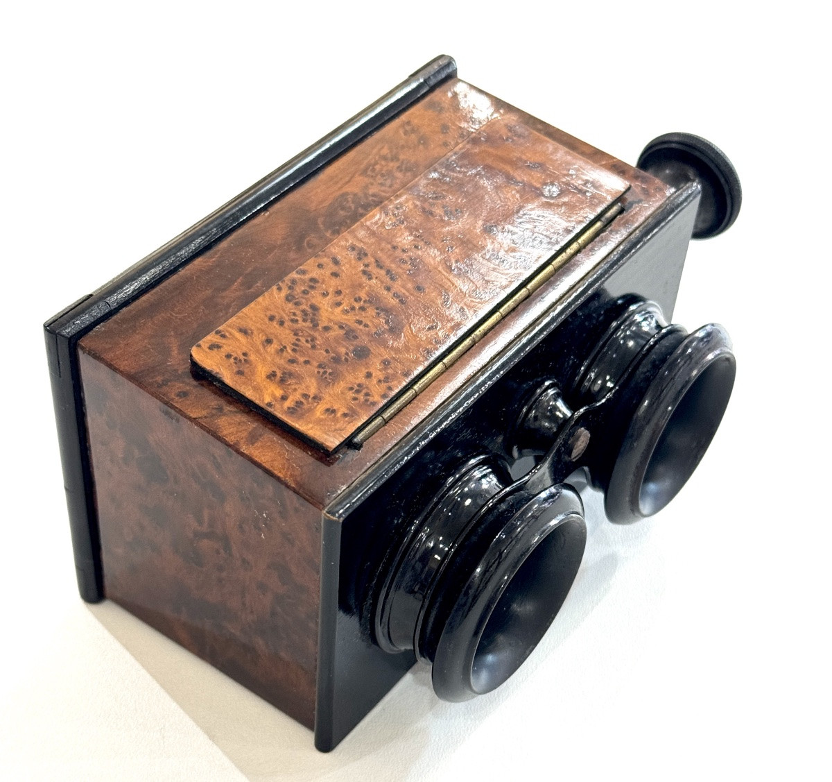 Stereoscopic Viewer In Burr Wood Vintage Photography Circa 1890-photo-1