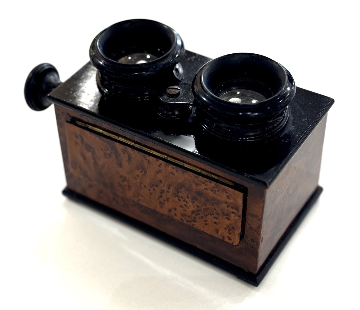 Stereoscopic Viewer In Burr Wood Vintage Photography Circa 1890-photo-5