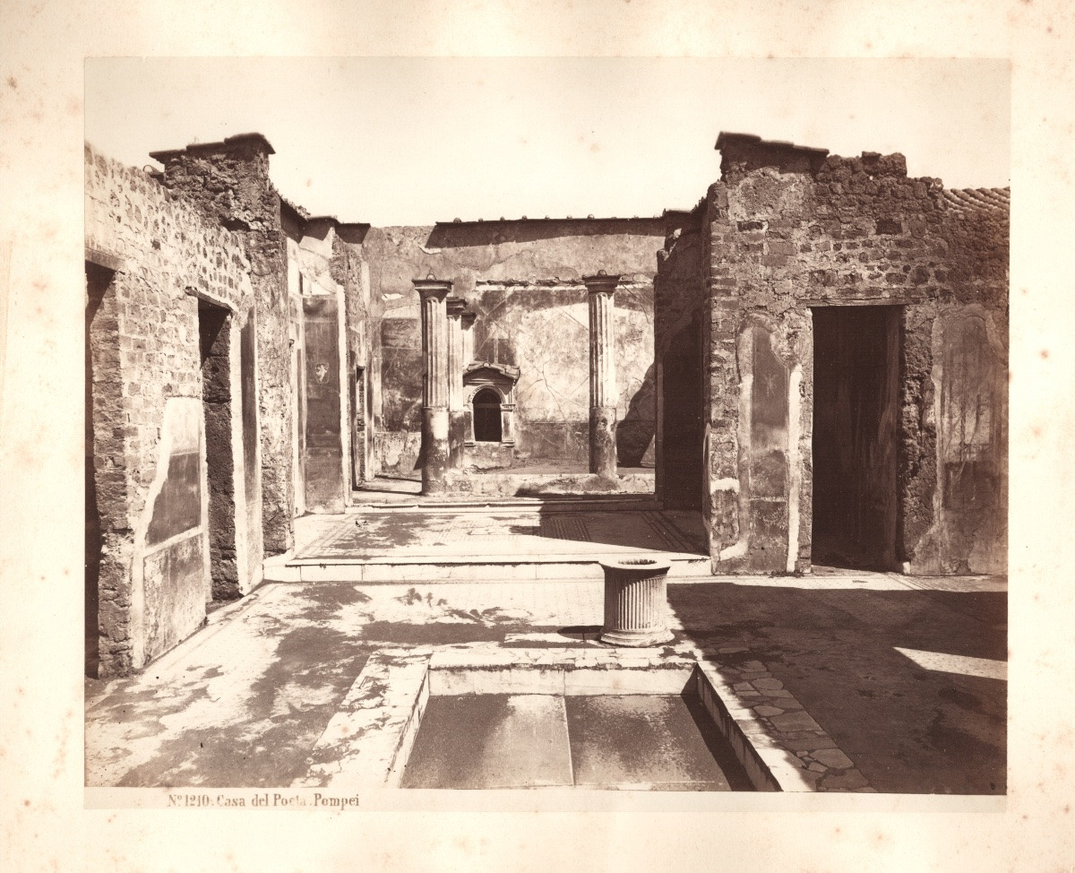 Giorgio Sommer (1834-1914), La Casa Del Poeta Tragico, Pompei C. 1870 Vintage Albumen Print-photo-2