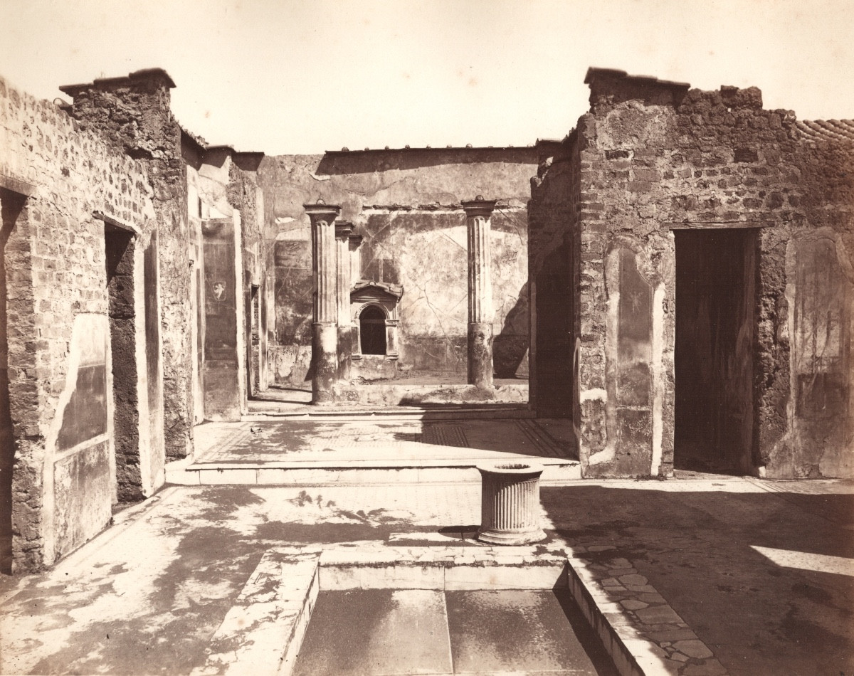 Giorgio Sommer (1834-1914), La Casa Del Poeta Tragico, Pompei C. 1870 Vintage Albumen Print