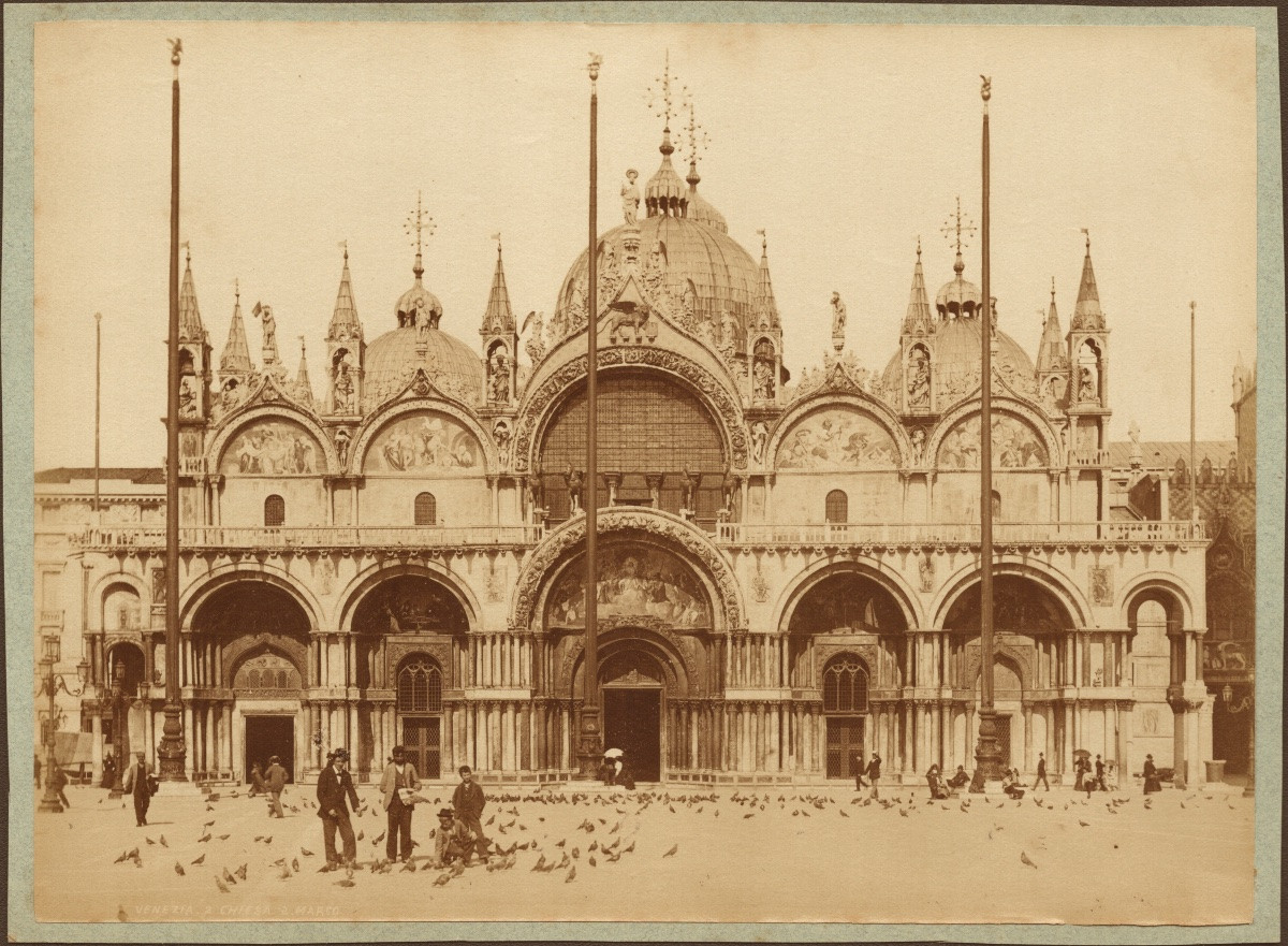 Carlo PONTI (att.à), Basilique Saint Marc, Venise c.1870 Tirage albuminé d'époque photographie -photo-2
