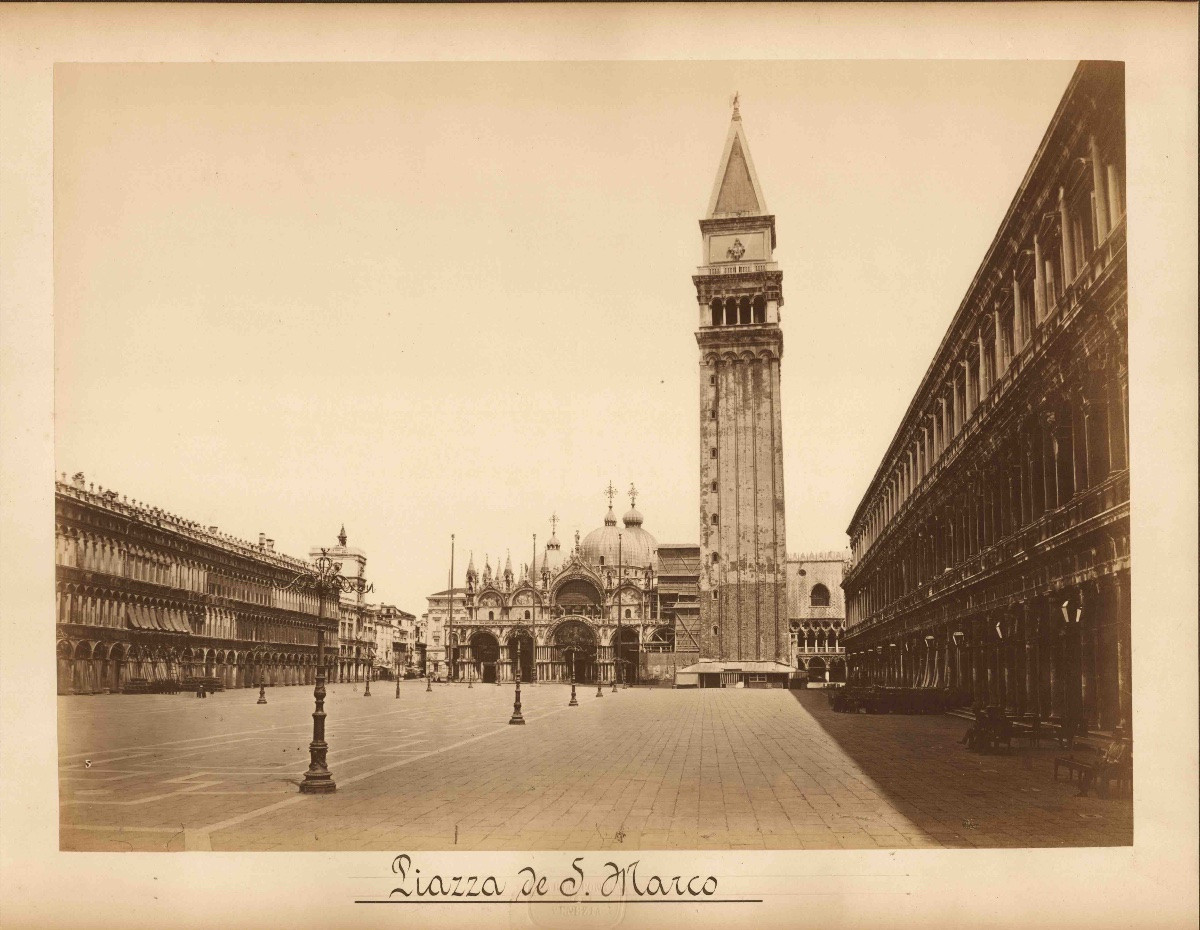 Carlo Ponti (1823-1893), Saint Mark's Square, Venice C.1870 Vintage Albumen Print, Photograph-photo-2