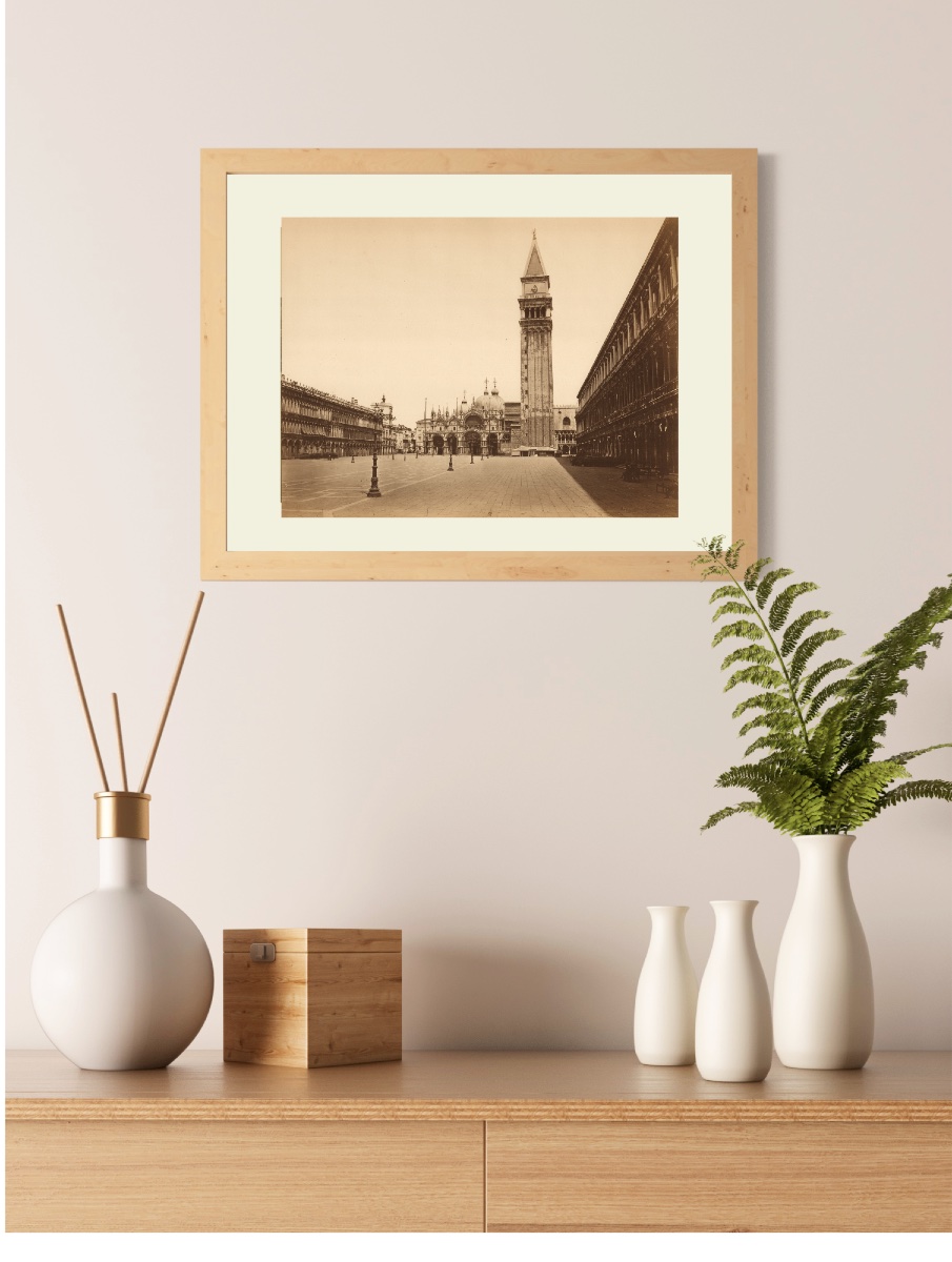 Carlo Ponti (1823-1893), Saint Mark's Square, Venice C.1870 Vintage Albumen Print, Photograph-photo-4