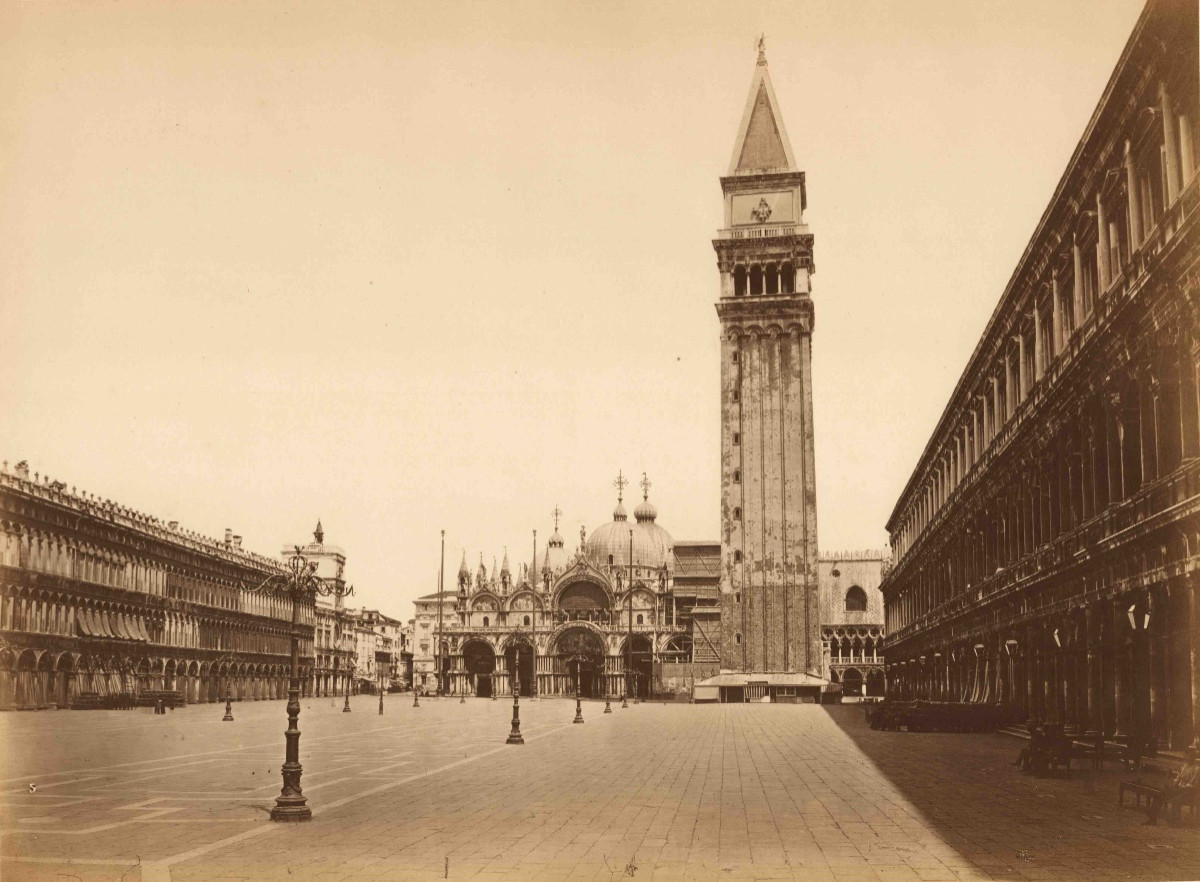 Carlo Ponti (1823-1893), Saint Mark's Square, Venice C.1870 Vintage Albumen Print, Photograph