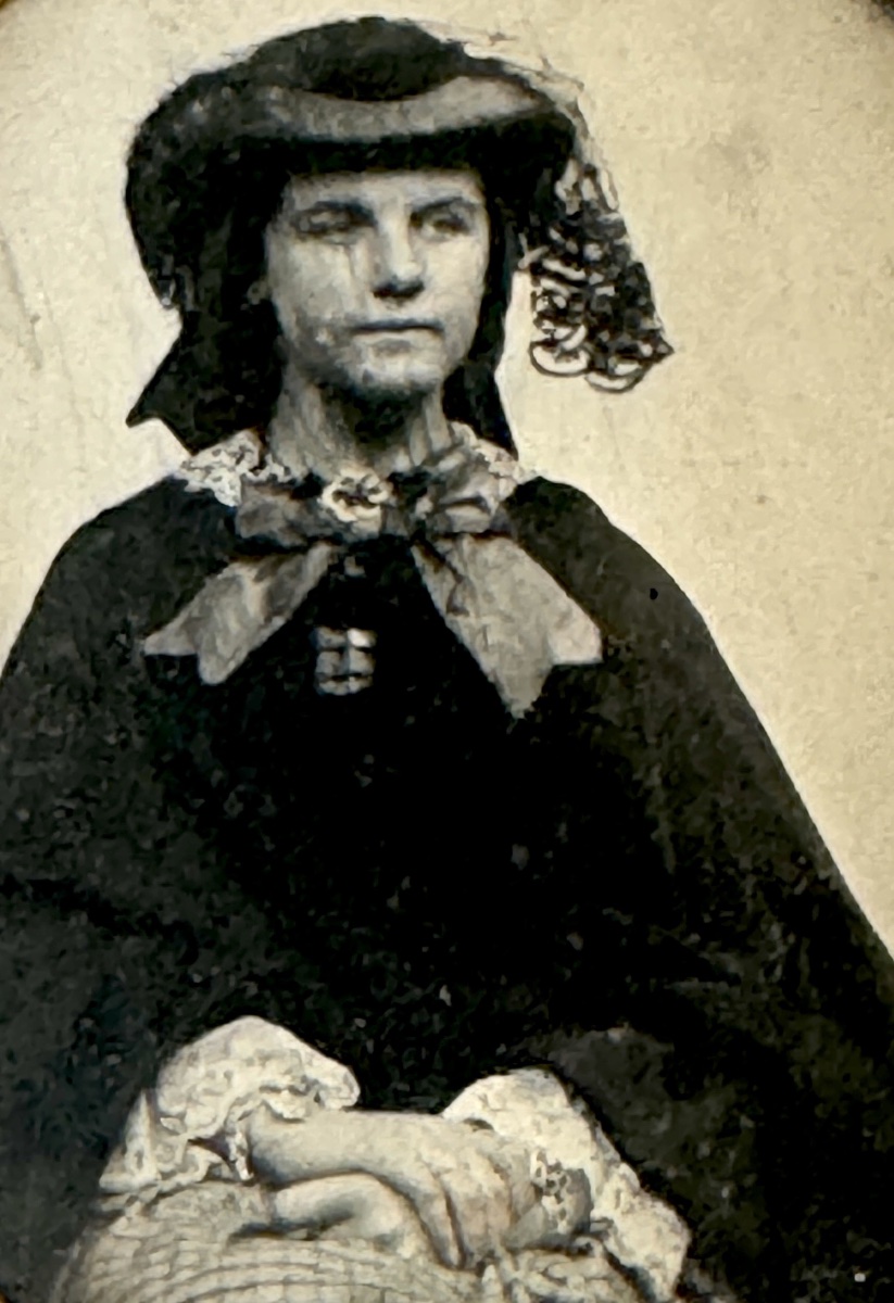 Ambrotype, Portrait de femme au chapeau, circa 1860 photographie d'èpoque-photo-2