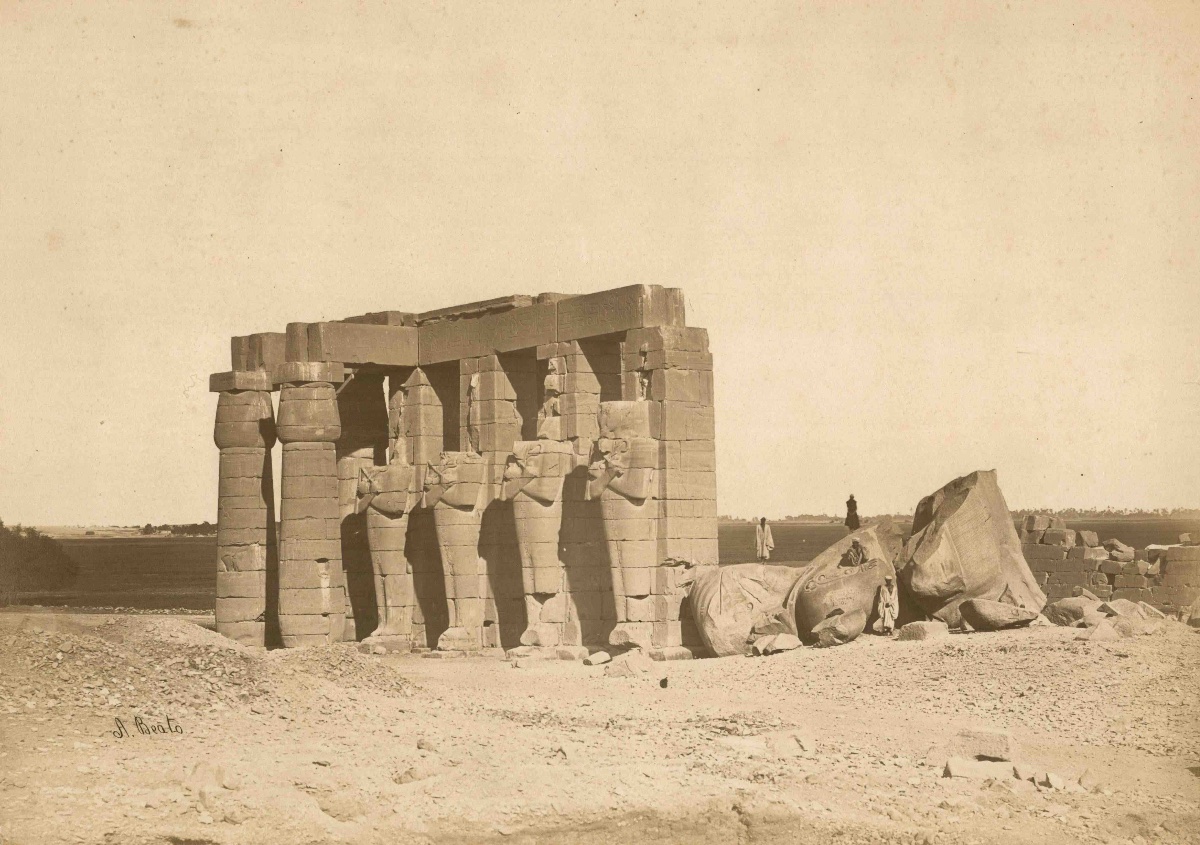 Antonio Beato (1825-1905) Temple Of Ramses Ii, Egypt C.1860 Photograph Albumen Print