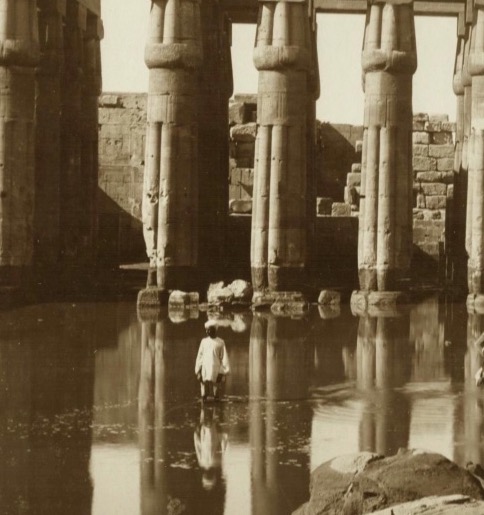 Antonio BEATO (1825-1905), Temple de Louxor, Inondations,  Egypte c.1875 Tirage albuminé -photo-2
