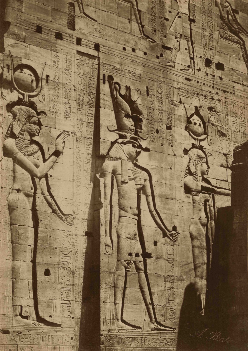 Antonio BEATO (1825-1905) Pylone de Philae, Egypte c.1870 tirage albuminé vintage photographie